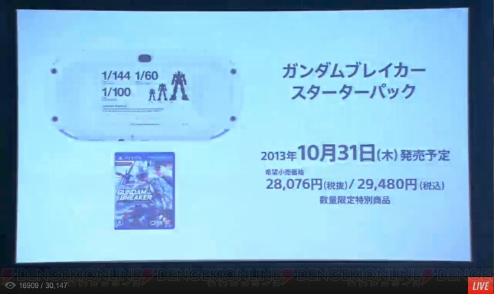 『ガンダムブレイカースターターパック』が発売！オリジナルPS Vita本体とガンダムカラーのザクのプラモが付属