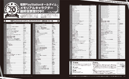 電撃PlayStation オールタイム メモリアルキャラクター