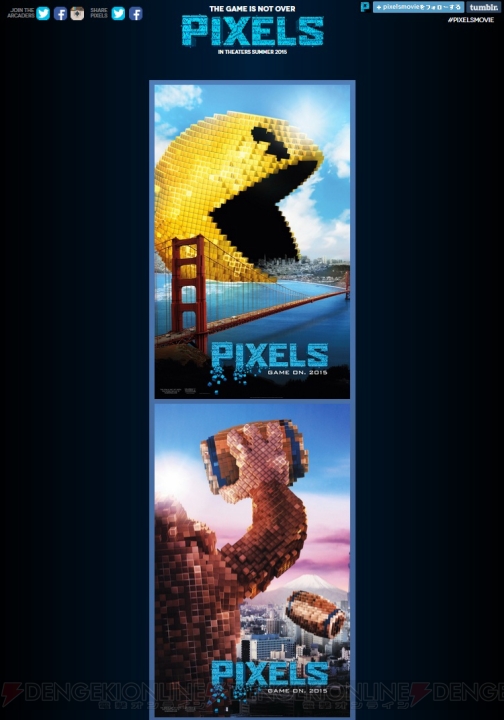 パックマンやドンキーコングが人類を襲う……映画『Pixels』のポスタービジュアルが公開