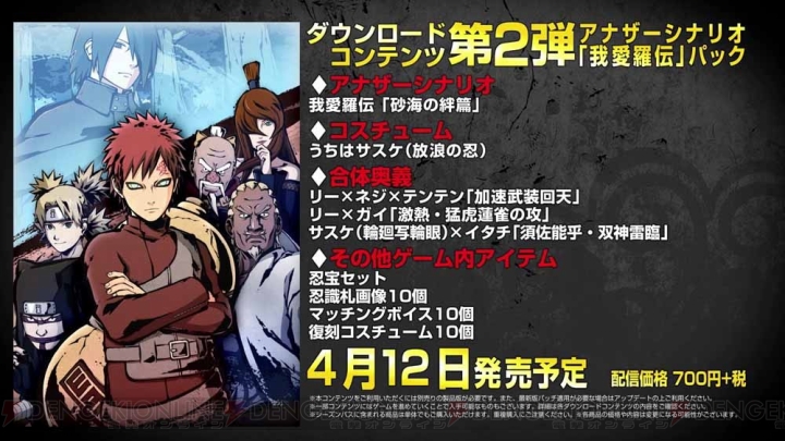 PS4『ナルティメットストーム4』DLC第2弾アナザーシナリオ“我愛羅伝”が4月12日に配信決定