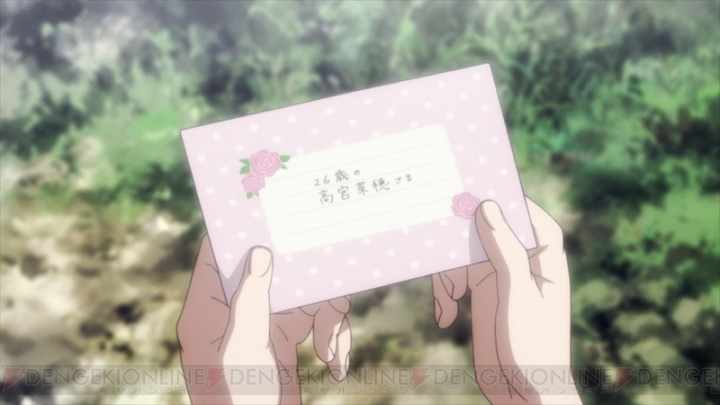 TVアニメ『orange』は7月3日より放送開始。第1話では菜穂のもとに10年後の自分から手紙が届く