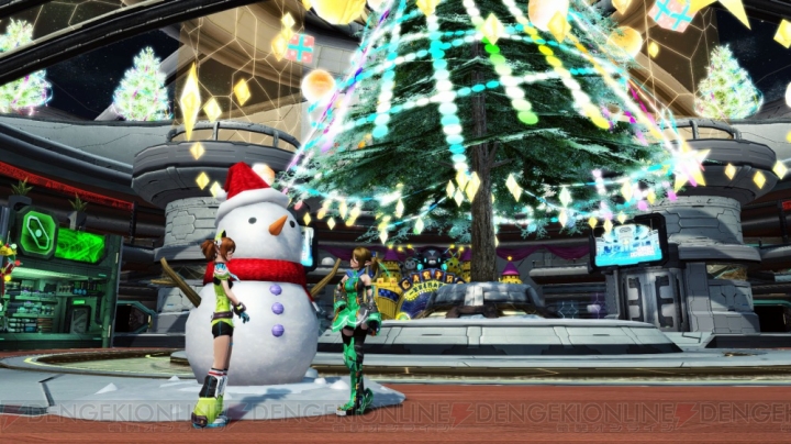 『PSO2』クリスマスロビーでアークスボールが雪玉に変身。ACスクラッチにサンタコスチューム登場