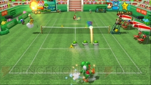 Wiiリモコンをラケットに見立ててプレイ Wiiであそぶ マリオテニスgc 電撃オンライン