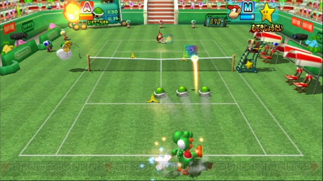 Wiiリモコンをラケットに見立ててプレイ！ 『Wiiであそぶ マリオテニスGC』