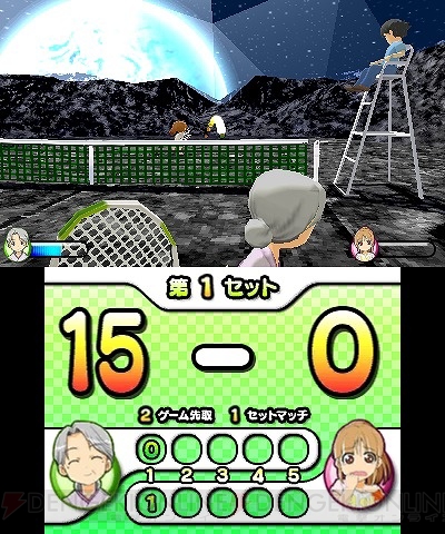 簡単操作で手軽に遊べる『おきらくテニス3D』が今日から配信