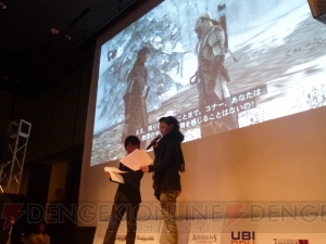 『アサシン クリードIII』のステージイベントをレポート！ 浪川大輔さん＆甲斐田裕子さんと、コナーのコスプレをしたダンテさんが出演