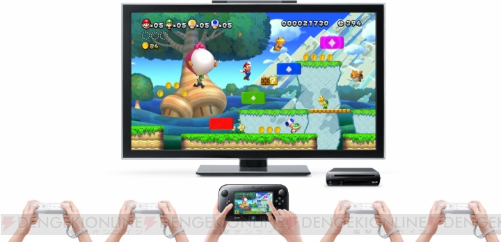 最大5人で遊べる『New スーパーマリオブラザーズ U』が12月8日に発売！ Wii U  GamePadにタッチして相棒を助けるバディプレイが登場