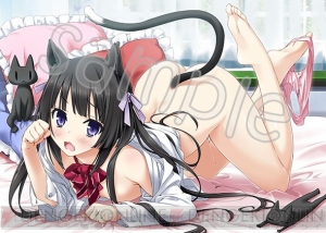 黒髪＋裸Yシャツ＋猫耳の三拍子そろった『ホチキス』住吉奈々ちゃんちょっとHなタペストリーの制作過程を公開！