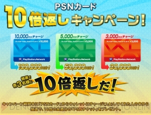 最大10万円相当のPSNチケットが当たる！ 本日より “PSNカード 10倍返しキャンペーン！”が実施