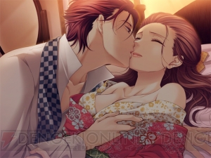 PSP版『蝶の毒 華の鎖～大正艶恋異聞～』の描き下ろしイベントCGを掲載――唇を激しく求め合う2人。艶やかなシーンが彩るラブストーリー