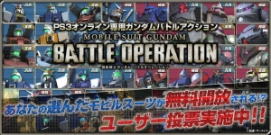 『機動戦士ガンダムバトルオペレーション』で無料開放されるのはどのMS？ ユーザー投票受付が本日3月3日より開始に