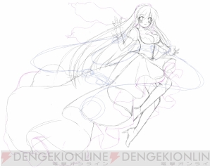晴歌が描かれたイベントCGのラフ