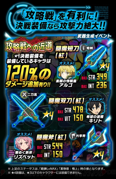 『SAOコードレジスタ』に新登場の★5キリトは過去最高の攻撃力