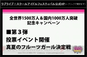 『ラブライブ！スクフェス』の初イベントで新CMや最新情報を公開