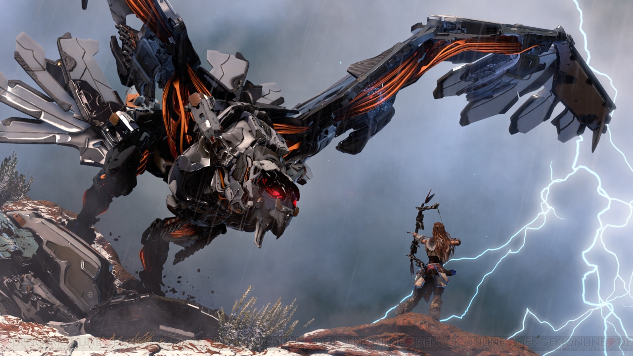 Ps4用アクションrpg Horizon Zero Dawn をレポート 1000年後の世界で機械化した動物を狩る 15 電撃playstation