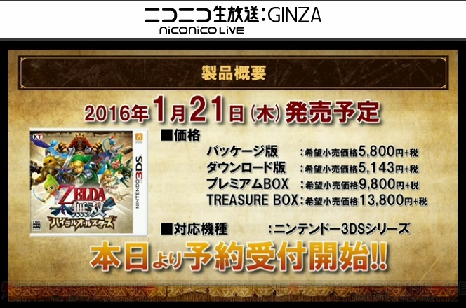 『ゼルダ無双 ハイラルオールスターズ』の発売日が2016年1月21日に決定！【TGS2015】