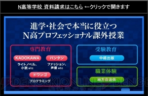 カドカワがN高等学校を2016年4月に開校。各業界のプロによる課外授業をネットで受講できる