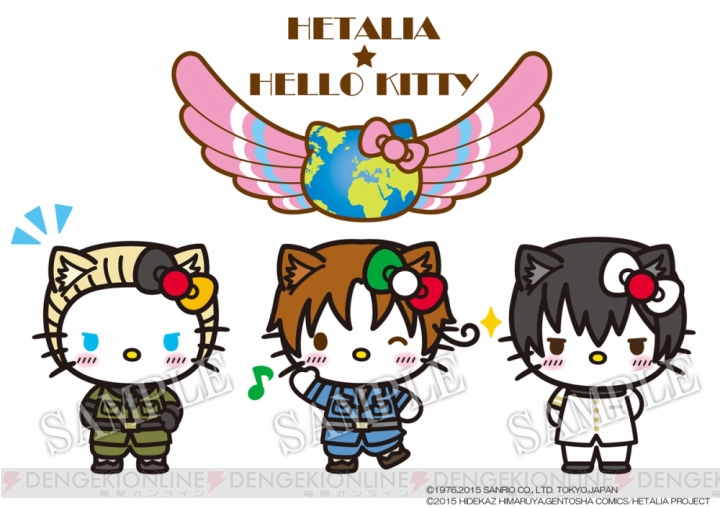 『ヘタリア』×『HELLO KITTY』コラボグッズが今冬登場。ドイツや日本風のキティちゃんイラストが公開