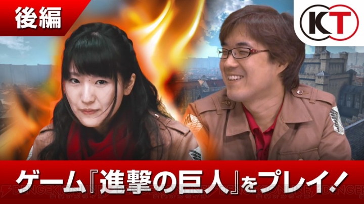 ゲーム『進撃の巨人』を石川由依さんがプレイする動画の後編が公開。大阪にはビジョン広告が登場