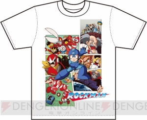 『ロックマン』メインロゴがデザインされたTシャツやE缶柄クッションが当たるくじなどのグッズを発売