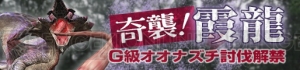 『MHF-G』G級“霞龍オオナズチ”の狩猟解禁。G10新モンスターが試練に登場する第97回狩人祭の登録祭も開始