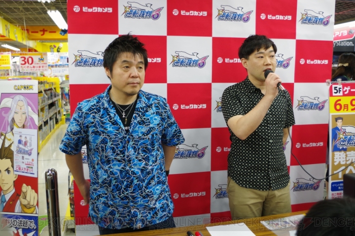 『逆転裁判6』江城さんと山崎さんのサイン＆握手会が開催。シリーズ集大成のゲーム内容に自信アリ