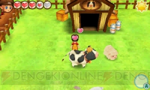 『牧場物語 3つの里の大切な友だち』動物のお世話ではミルクや卵などの副産物を手に入る