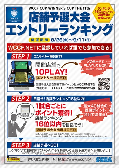 『WCCF CUP WINNER'S CUP The 11th』開催！ 店舗予選大会エントリーランキングイベントを実施！