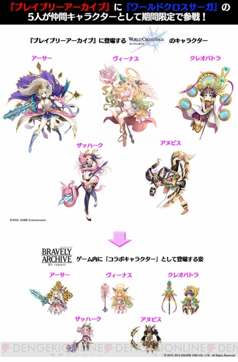 『ブレイブリーアーカイブ』×『ワクサガ』アーサーたちがピックアップキャラで登場