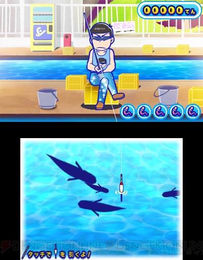 3DS『おそ松さん 松まつり！』“釣り堀フィッシング”や“無重力スパイラル”などのミニゲームを紹介