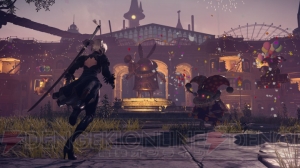 『NieR：Automata』のセーブは自動販売機で行う!? 新フィールド“遊園地廃虚”などにも迫る