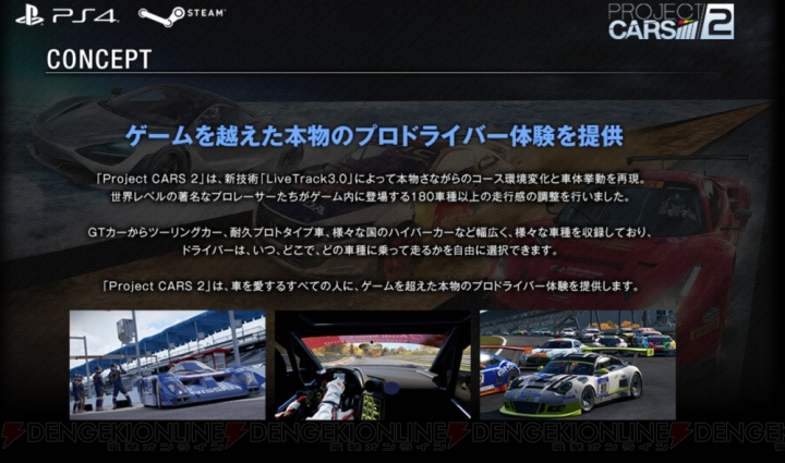 『Project CARS 2』本物さながらのコース環境変化と車体挙動を再現する新技術“LiveTrack3.0”を搭載