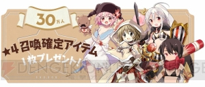 『きららファンタジア』事前登録特典が追加。30万突破で星4召喚確定アイテムがもらえる