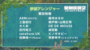 『聖剣伝説2』の“アレンジバージョンでいち早く聴きたい楽曲”順位や参加アレンジャーが公開