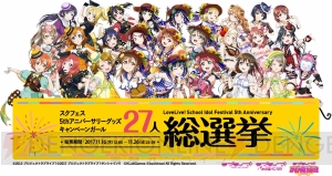 『スクフェス』5thアニバーサリーキャンペーンガール総選挙の結果や校章デザインが発表