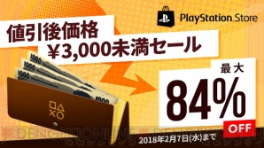 “PlayStation Store 3,000円未満セール”・“PlayStation Store 大人のこだわりゲーム特集”