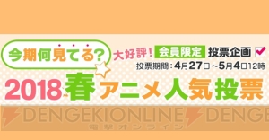 dアニメストアの春アニメ人気投票結果が発表。『SAO オルタナティブ ガンゲイル・オンライン』が総合1位