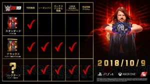 『WWE 2K19』発売4日前に遊べる『デラックス/コレクターズ エディション』の情報が解禁