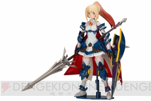 『装甲娘』“LBCS：アキレス ミカヅキカリナ”のプラモデルが登場。布製マントやランス＆シールドが付属