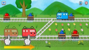 電車をつなげて遊ぶパズル『でんしゃとれまる ～れんけつでかいけつ！～』が配信中