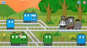 電車をつなげて遊ぶパズル『でんしゃとれまる ～れんけつでかいけつ！～』が配信中