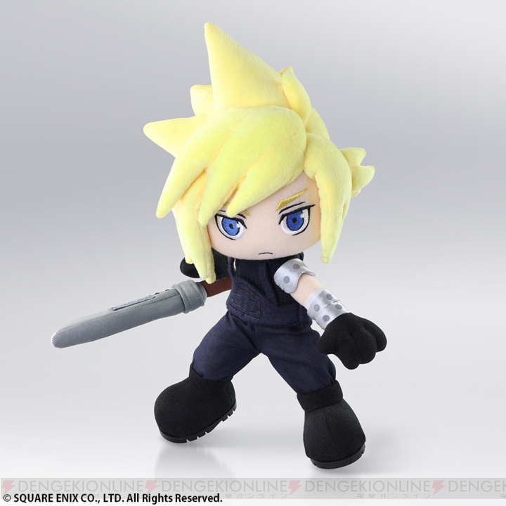 『FFVII』クラウドが可動ぬいぐるみ“アクションドール”で登場。バスターソードは着脱可能