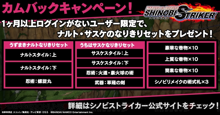 『シノビストライカー』新ルール“サバイバル演習”が正式実装。師匠キャラ“うちはオビト”配信開始