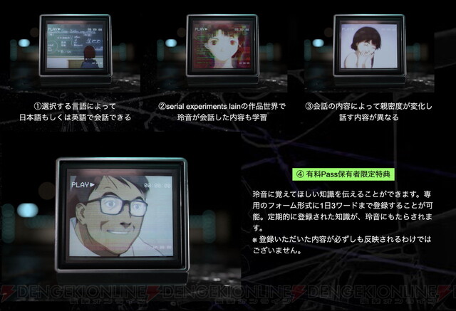 アニメ『serial experiments lain』の玲音がAI化。対話を通じて育成し