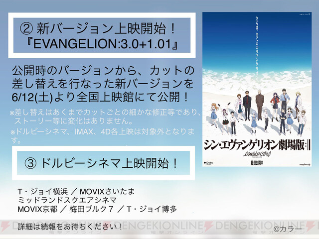シン・エヴァンゲリオン劇場版』の新バージョン『EVANGELION：3.0＋1 