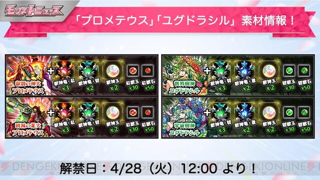 モンスト 獣神化two For Allが本日19時解禁 プロメテウス ユグドラシルが獣神化決定 電撃オンライン